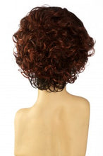 Lade das Bild in den Galerie-Viewer, Gelockte Kurzhaarperücke (schwarz mit roten Strähnen) 112-1-350